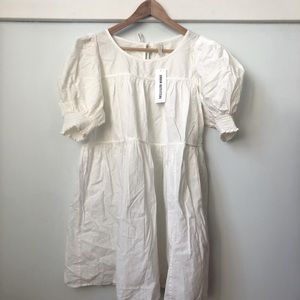 Urban Outfitters White Puffed Sleeve Dress